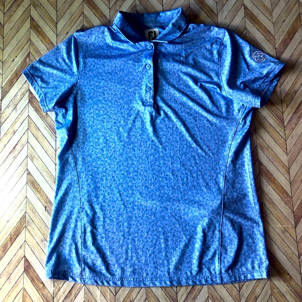 FJ Women’s Performance Golf Polo, Blue Size Medium. Embroidered Sleeve.